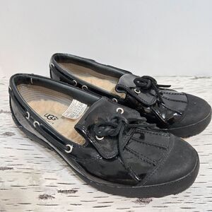 UGG Australia Ashdale Black Waterproof‎ Duck Shoes Womens Sz 8 Sherpa wool Lined